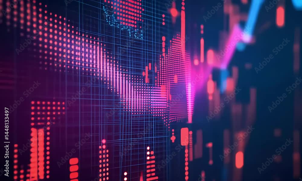 Poster abstract digital data visualization design