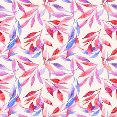 Abstract Leave design. Pattern with leave seamless. Grunge textured abstract art vector  with flower and plants in watercolor style.