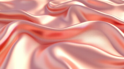 Obraz premium A rose gold silk fabric drapes in flowing folds.