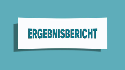 Ergebnisbericht (Results report) - A card isolated on light green background.