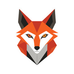 Obraz premium Abstract Fox Head with Sharp Ears for Cleverness and Agility