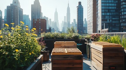 Enhancing Urban Biodiversity Through Rooftop Gardens with Beehives and Sustainable Plant Ecosystems