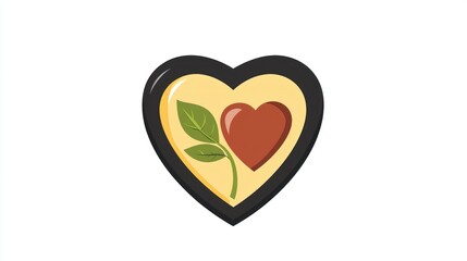 Medical wellness logo with shield containing heart and leaf
