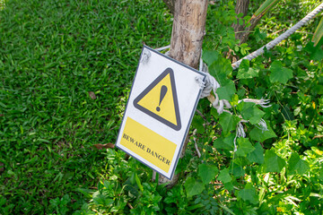 Warning signs, danger signs, danger zone signs