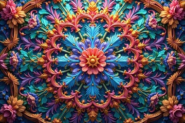 Intricate floral latticework creating a symmetrical design , texture, ornament, symmetrical
