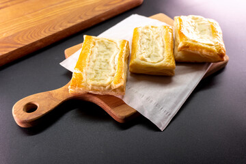 Cheese Danish. Puff pastry dessert. Cream cheese. Pastry. Food