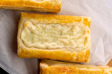 Cheese Danish. Puff pastry dessert. Cream cheese. Pastry. Food