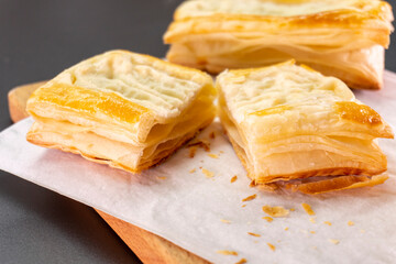 Cheese Danish. Puff pastry dessert. Cream cheese. Pastry. Food