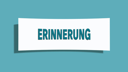Erinnerung (Memory) - A card isolated on light green background.