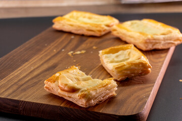 Cheese Danish. Puff pastry dessert. Cream cheese. Pastry. Food