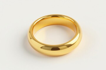 Shiny golden ring isolated on white background, template, isolated on white
