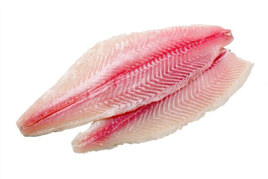 Raw Basa fish fillet on a white background no shadow clipping path cooking ingredient