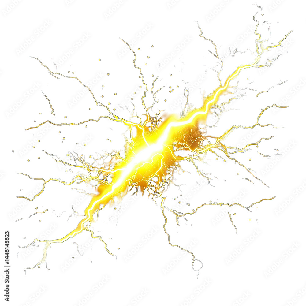 Poster a striking image of a vibrant lightning bolt illuminating the dark backdrop. showcasing the raw powe
