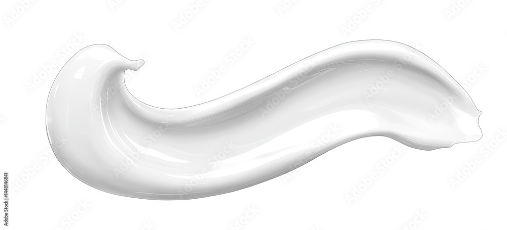 Poster a smooth. flowing stroke of white cream or paint on a transparent background. ideal for design proje