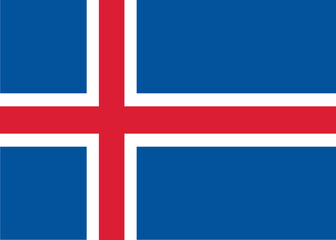 Obraz premium Icelandic flag with blue background and red cross