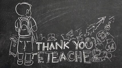 Heartfelt Appreciation: A Kid's Creative Tribute to Teachers Through Artistic Chalk Illustrations