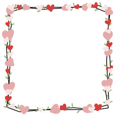 frame with hearts
