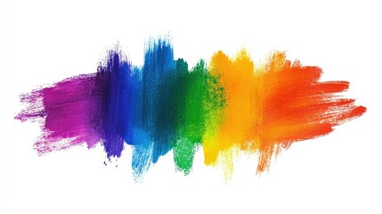 Chalk scribble in rainbow hues with jagged, layered strokes, isolated on white
