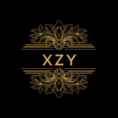 XZY letter logo design with black background in illustrator, vector logo modern alphabet font overlap style. calligraphy designs for logo, Poster, Invitation, etc.