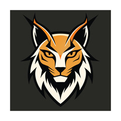 Fototapeta premium Stylized Lynx Head with Pointed Ears for Wild Elegance