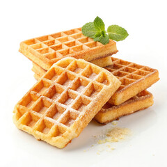 waffles isolated on white background