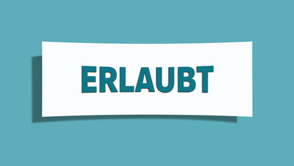 erlaubt (allowed) - A card isolated on light green background.
