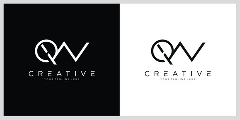Initial QW letter logo design vector