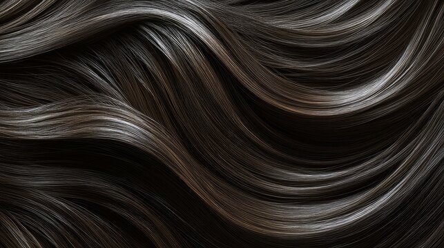 Damaged hair strand restored by vitamin oil serum, smooth texture rebuild in 3D concept