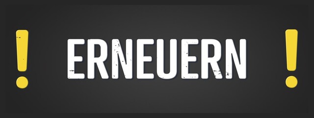 erneuern (renew) - A blackboard illustration with white text.