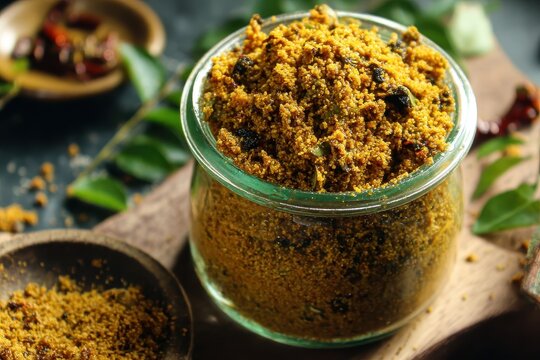 Roasted perilla seed powder chutney or savory accompaniment