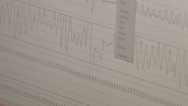 EEG Wave In Human Brain, Abnormal EEG, Brain Wave On Electroencephalogram ,EEG Video, Close-up plan