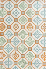 Seamless Pattern with Blue and Orange Floral Pattern