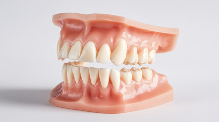 Obraz premium The image of dentures under the white background