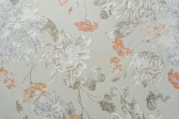 Vintage Grey Background with Floral Pattern
