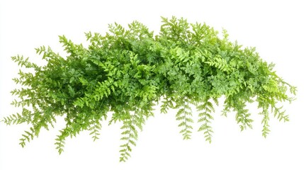 Obraz premium Fresh fern branch with vibrant green color, isolated cleanly on white for botanical use