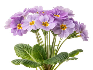 Obraz premium Primrose flowers bloom beautifully with delicate petals and vibrant colors, creating cheerful atmosphere in any garden