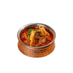 South Indian Mutton Curry In a Traditional Indian Copper Pot