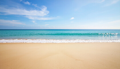 Fototapeta premium Soft waves washing golden sand on tropical beach paradise