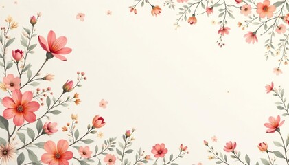 Naklejka premium Delicate, repeating small floral motif on light background, texture, floral design