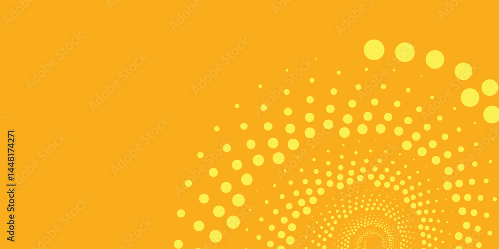 Poster yellow and black backdrop with dot halftone pattern element. abstract brush grunge background. vecto