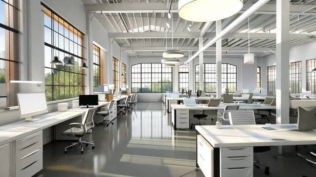 Modern Workspace: This photo encapsulates the essence of a modern office environment. The open space is designed to maximize productivity and collaboration.