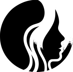 Modern Dual-Silhouette Logo in Negative Space Design