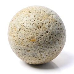 Stone ball on the surface pores isolated on white background