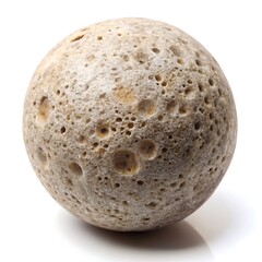Stone ball on the surface pores isolated on white background
