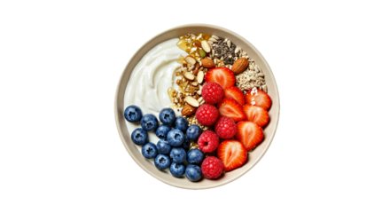 Healthy Dessert Concept Fruit Yogurt Berries Granola Bowl Alternative Sweet Treat Nutrition Diet Snack