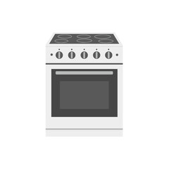 Modern Cooking Appliance: A sleek, new oven featuring a smooth, black glass cooktop and user-friendly control knobs sits ready for culinary exploration.