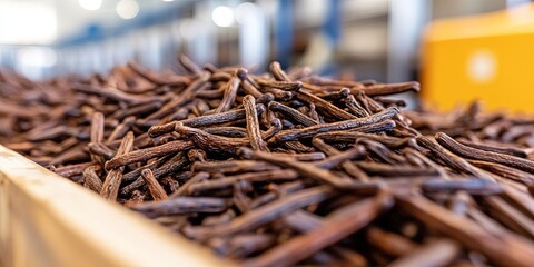 Fototapeta premium vanilla bean processing plant - manufacturing supply chain for food and spice