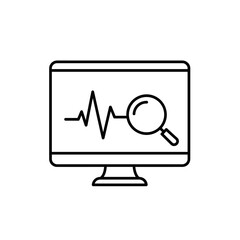 Digital Diagnostics: A stylized illustration depicts a computer screen displaying a heart rate waveform, overlaid with a magnifying glass, signifying technological insights.