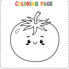 Smiling cartoon tomato coloring page, perfect for kids and toddlers to enjoy and learn. This fun and engaging illustration promotes creativity and is suitable for child-friendly projects, activities, 