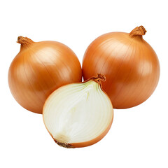 Fototapeta premium High-Resolution Studio Photo of Whole and Sliced Onions on White Background